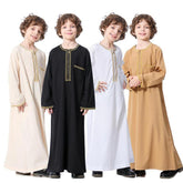 Spring And Autumn Teen Boys Solid Color Long Sleeve Robe Zipper-TB00915-Veeddydropshipping